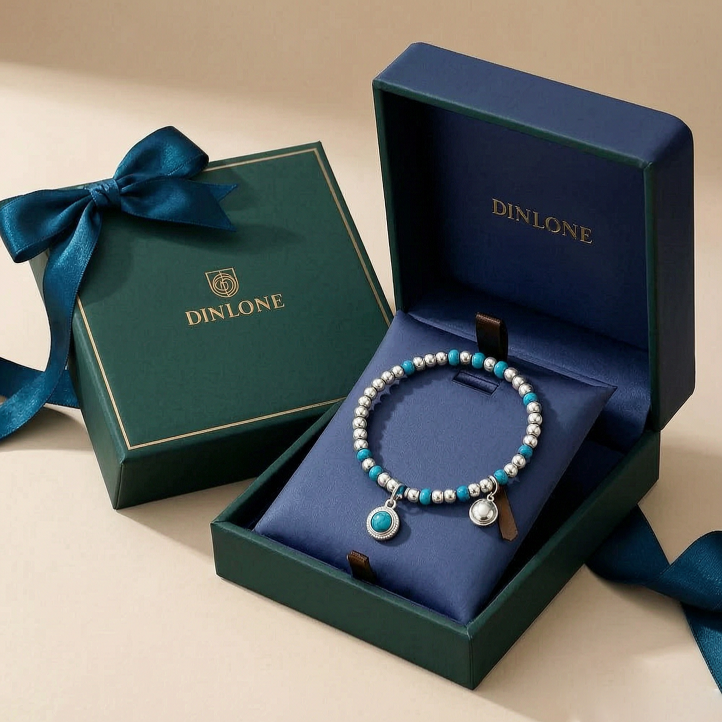 Turquoise Charm Beaded Bracelet