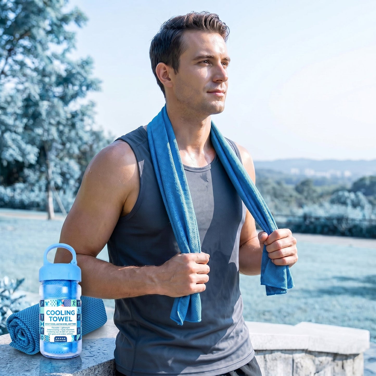 ⏰Last Day 50% off丨💦LUCKYSONG®Cold Sweat Towel You Can Use Anywhere,Ready to use anytime! Reusable, soft and absorbent, portable cooling❄️