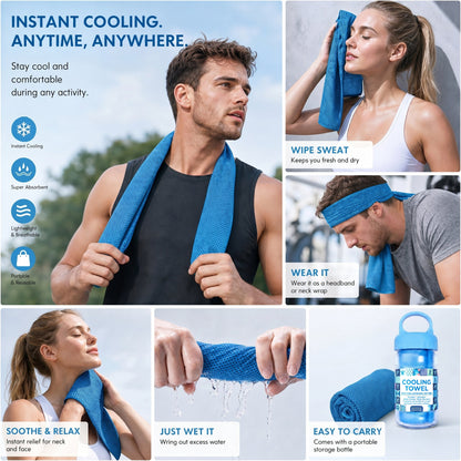 ⏰Last Day 50% off丨💦LUCKYSONG®Cold Sweat Towel You Can Use Anywhere,Ready to use anytime! Reusable, soft and absorbent, portable cooling❄️