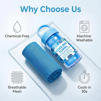 ⏰Last Day 50% off丨💦LUCKYSONG®Cold Sweat Towel You Can Use Anywhere,Ready to use anytime! Reusable, soft and absorbent, portable cooling❄️