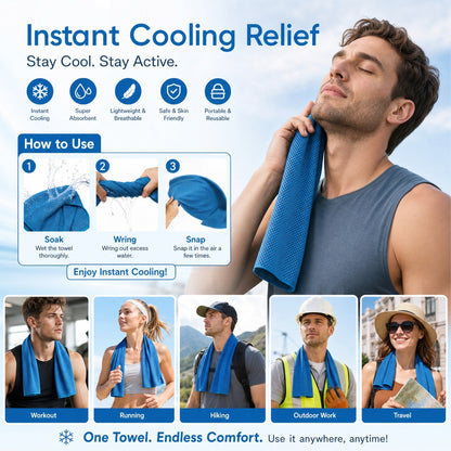 ⏰Last Day 50% off丨💦LUCKYSONG®Cold Sweat Towel You Can Use Anywhere,Ready to use anytime! Reusable, soft and absorbent, portable cooling❄️