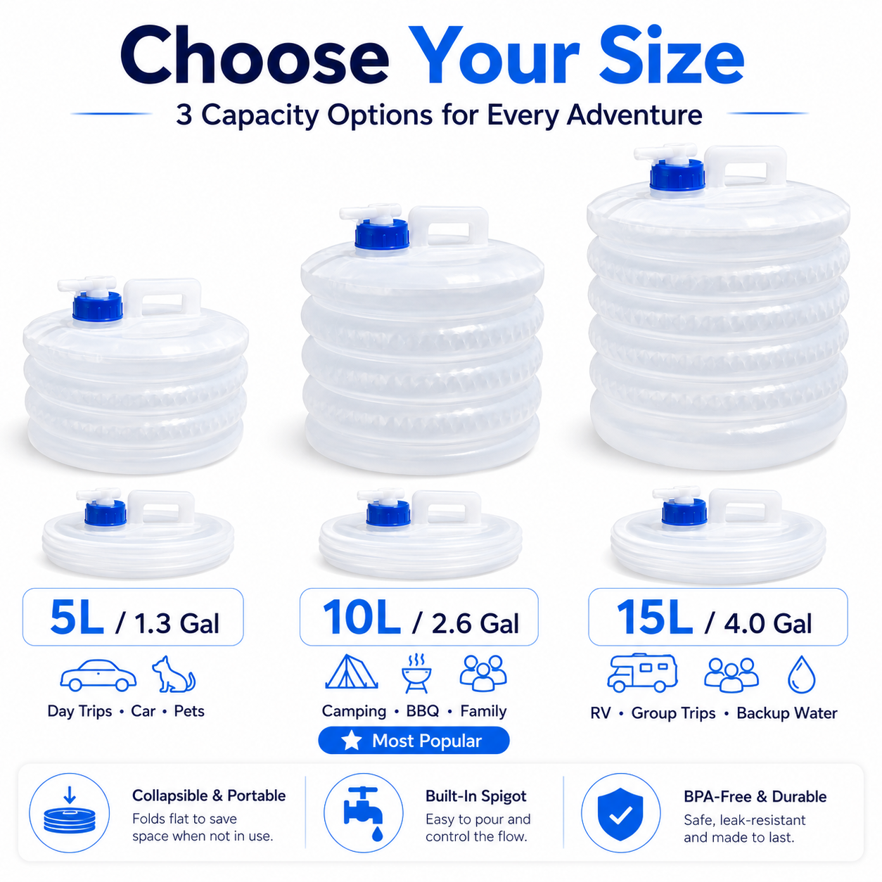 ☀️ Summer Sale: 50% OFF 💧 SVOZK® Collapsible Water Container with Spigot