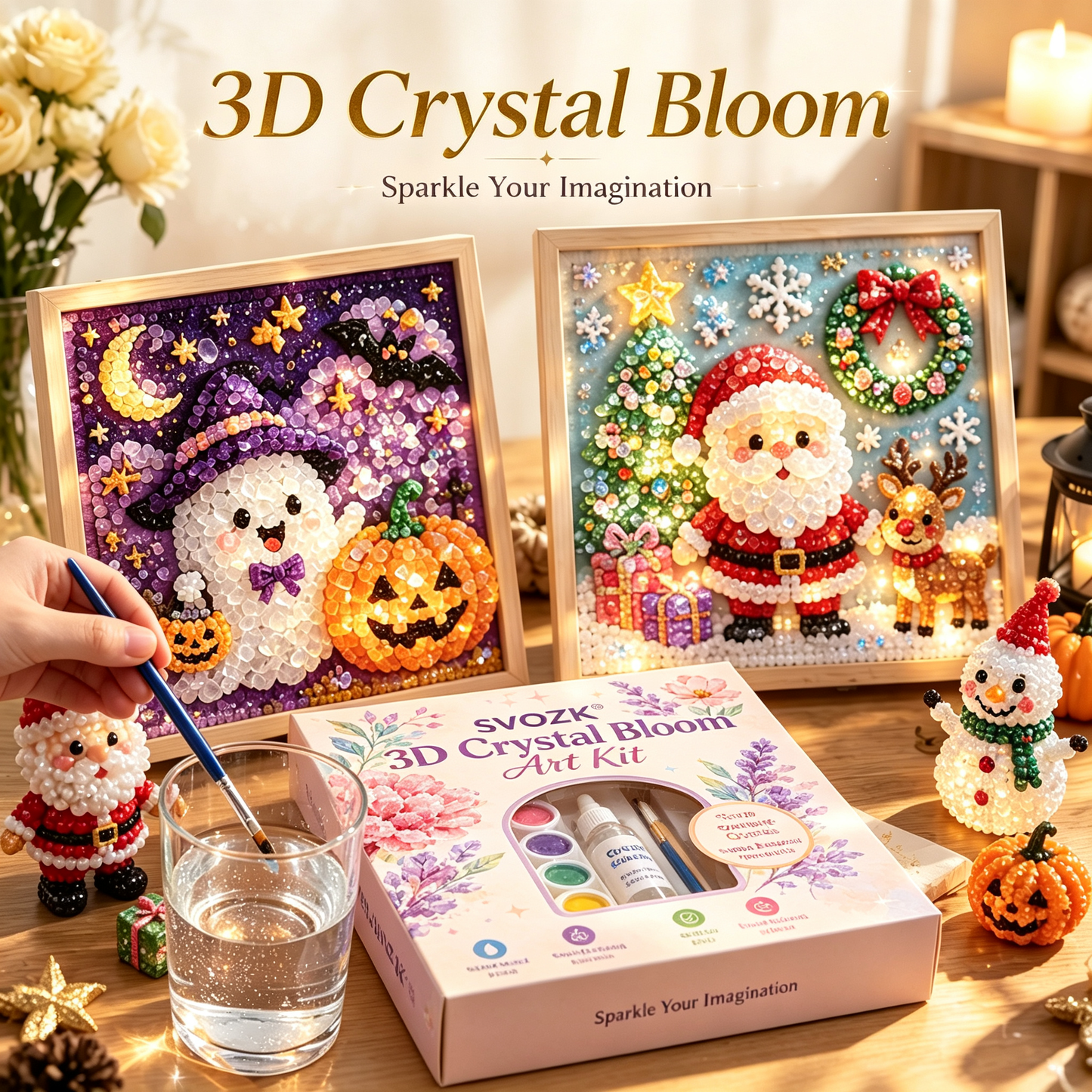 🔥 Save 50% by Ordering Today丨🌸 SVOZK® 3D Crystal Bloom Art Kit – Turn Flat Paintings Into Sparkling 3D Art 🎨