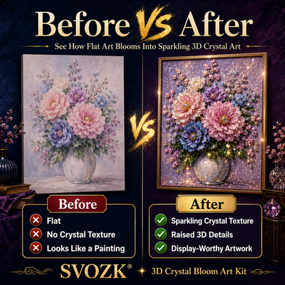 🔥 Save 50% by Ordering Today丨🌸 SVOZK® 3D Crystal Bloom Art Kit – Turn Flat Paintings Into Sparkling 3D Art 🎨