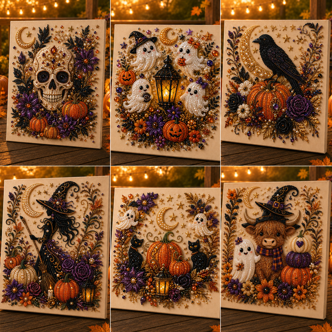 👻✨ IEY® Halloween Pearl Art DIY Kit with Frame – Turn Tiny Pearls into Spooky-Cute Magic 🎃 (📦 Buy 2 & Get FREE Shipping)