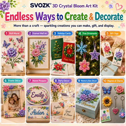 🔥 Save 50% by Ordering Today丨🌸 SVOZK® 3D Crystal Bloom Art Kit – Turn Flat Paintings Into Sparkling 3D Art 🎨
