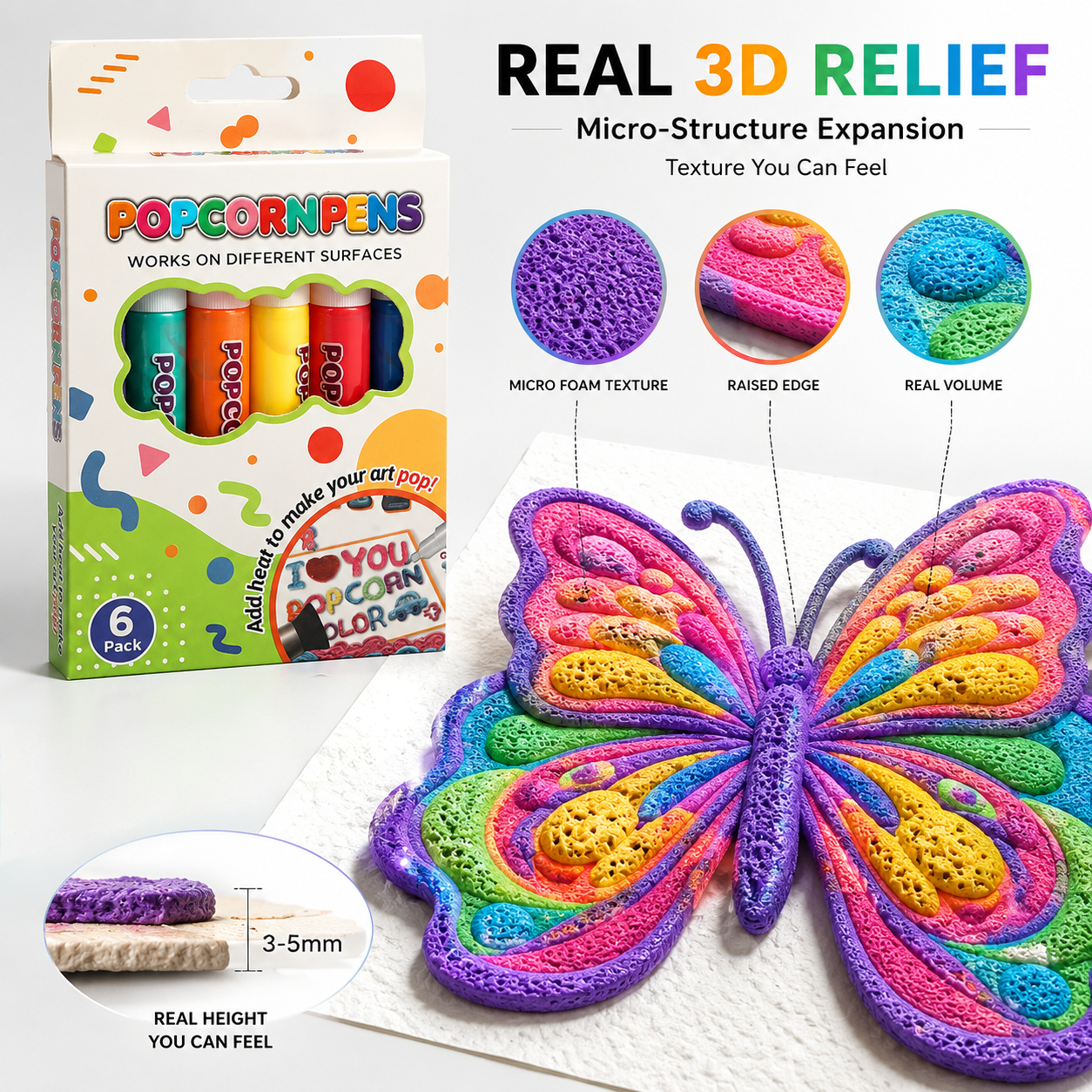 🔥Save 50% by ordering today丨IEY® 3D Relief Art Pen – Turn Flat Drawings Into Touchable 3D Art🪄