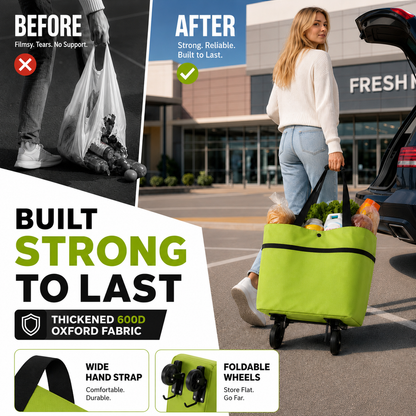 🔥 HOT SALE 50% OFF | LUCKYSONG® Foldable 2-in-1 Shopping Bag – Compact, Expandable & Reusable for Everyday Carry
