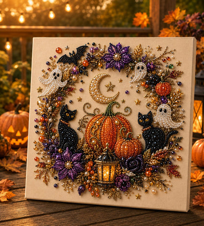 👻✨ IEY® Halloween Pearl Art DIY Kit with Frame – Turn Tiny Pearls into Spooky-Cute Magic 🎃 (📦 Buy 2 & Get FREE Shipping)