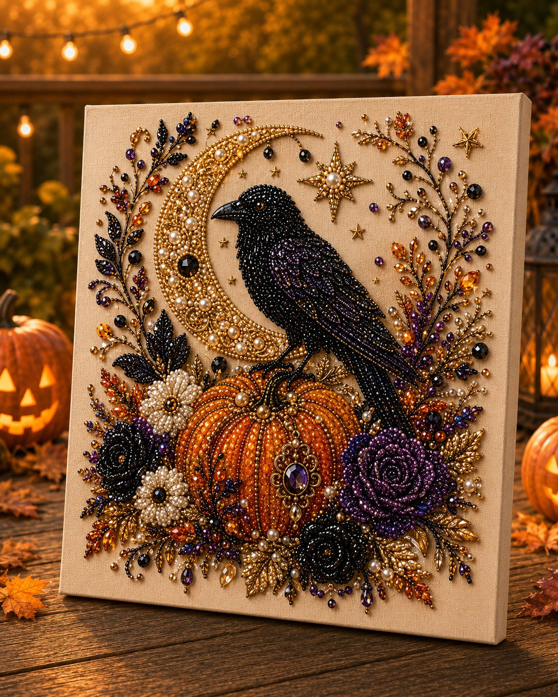 👻✨ IEY® Halloween Pearl Art DIY Kit with Frame – Turn Tiny Pearls into Spooky-Cute Magic 🎃 (📦 Buy 2 & Get FREE Shipping)