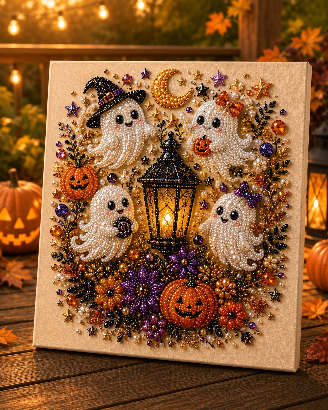 👻✨ IEY® Halloween Pearl Art DIY Kit with Frame – Turn Tiny Pearls into Spooky-Cute Magic 🎃 (📦 Buy 2 & Get FREE Shipping)