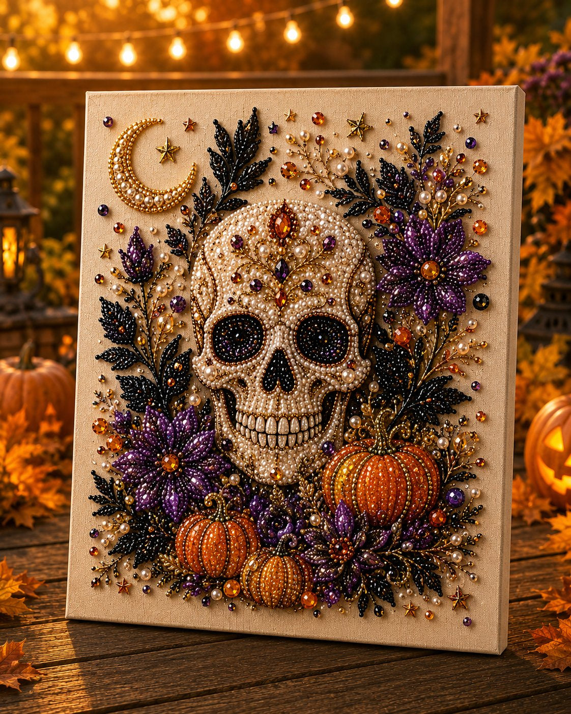 👻✨ IEY® Halloween Pearl Art DIY Kit with Frame – Turn Tiny Pearls into Spooky-Cute Magic 🎃 (📦 Buy 2 & Get FREE Shipping)