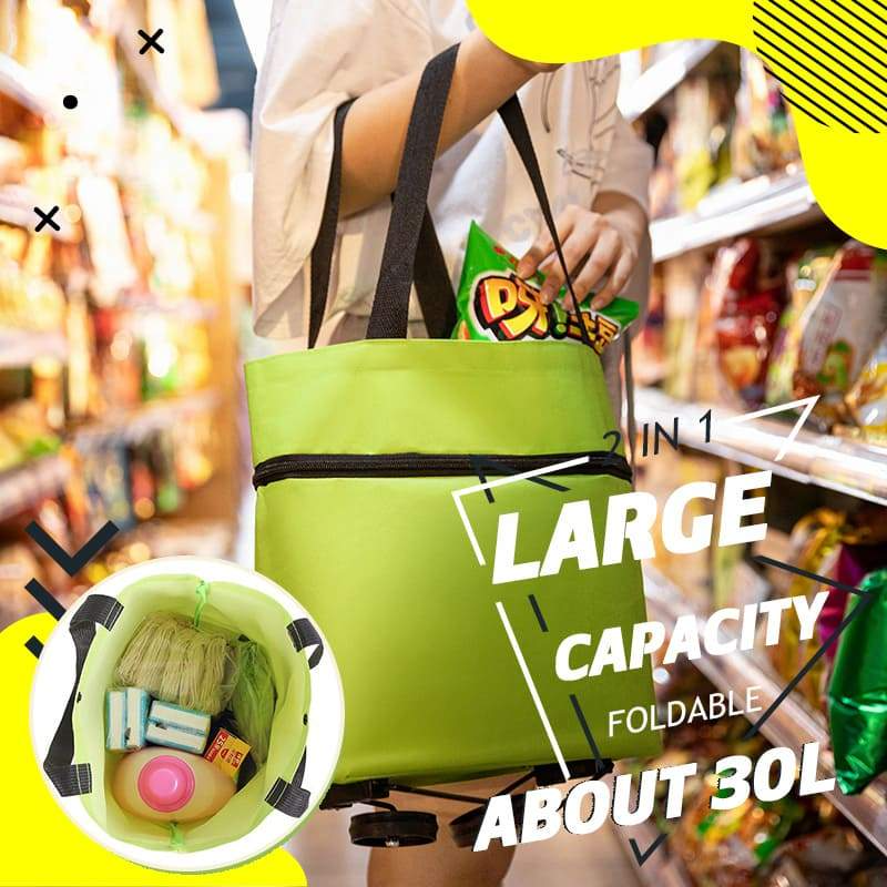 🔥 HOT SALE 50% OFF | LUCKYSONG® Foldable 2-in-1 Shopping Bag – Compact, Expandable & Reusable for Everyday Carry