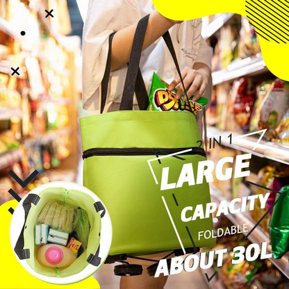 🔥 HOT SALE 50% OFF | LUCKYSONG® Foldable 2-in-1 Shopping Bag – Compact, Expandable & Reusable for Everyday Carry